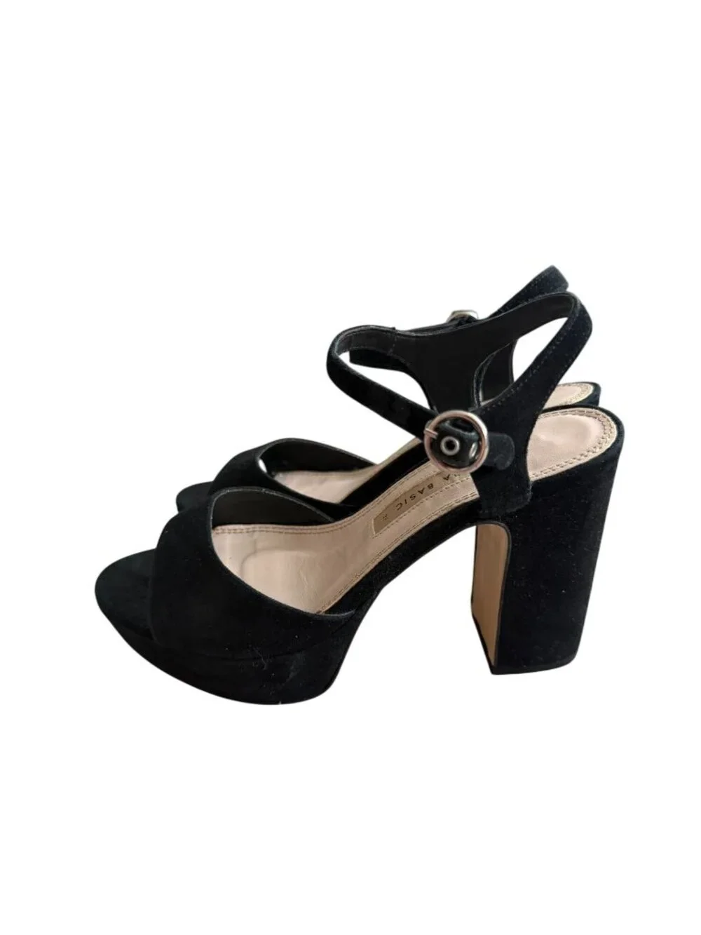 ZARA Black Ankle Strap Platform Heels Size 37 / US 6.5